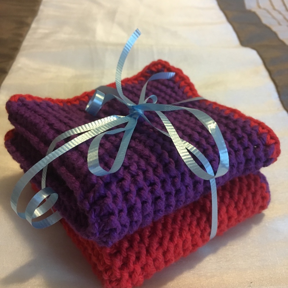 2 NEW Handmade Crochet Dishcloths
